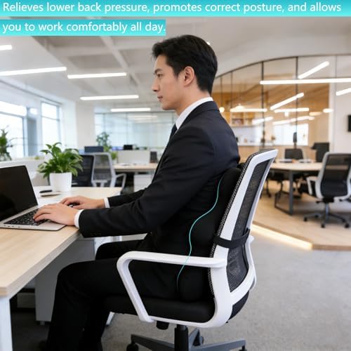Lumbar Support Pillow for Ofiice Chair, Patented Ergonomic Back Support for - Image 2