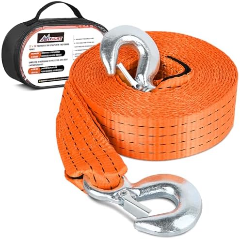 Nilight Tow Strap with Safety Hooks 2”x20’10, 000LBS Breaking Strength by Nilight