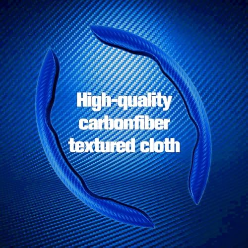 Amiss 2pcs Carbon Fiber Anti-Skid Steering Wheel Cover, Waterproof & Segmented - Image 3