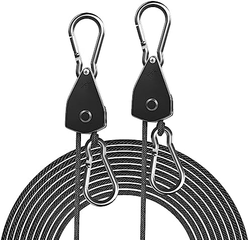 2-Pack 1/8” Rope Hanger, Heavy Duty Ratchet Tie Down Strap by STAYGROW