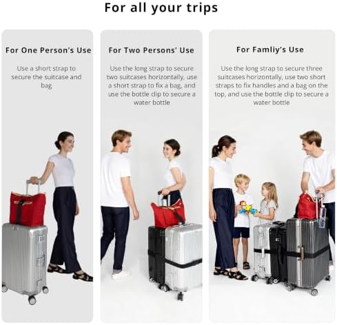 Adjustable Luggage Straps for Suitcases 4pcs Connect Suitcases - Image 4