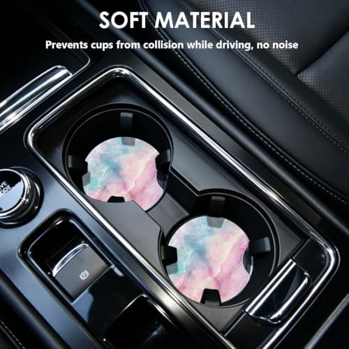 2 Pack Car Coasters，2.75-inch Neoprene Non-Slip Cup Holder Coasters - Image 2