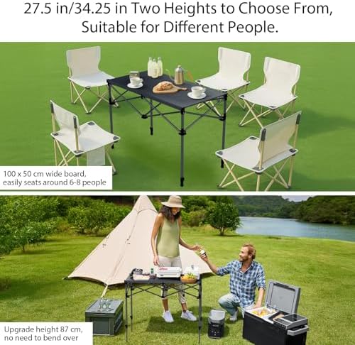 Anbte 34.2” Tall Folding Camping Table, Aluminum Portable, 39” X 20” - Image 4