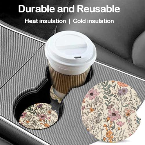 Ceramic Car Coasters – Absorbent Car Cup Holder Coaster Set - Image 4
