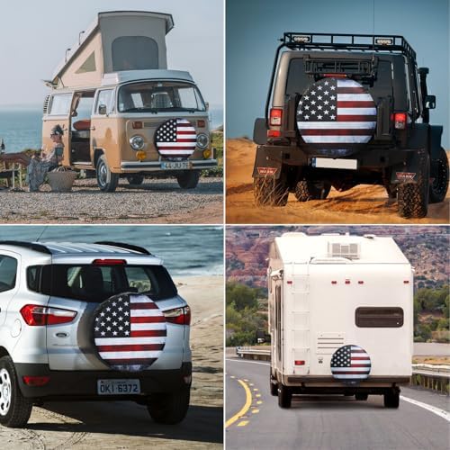 Spare Tire Cover American Flag Polyester Universal Waterproof Corrosion - Image 6