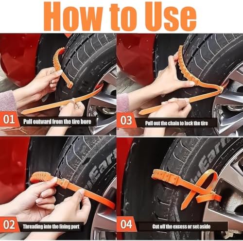 Universal Reusable Anti-Skid Nylon Tire Chains, 10/20/50Pcs Adjustable Portable - Image 6