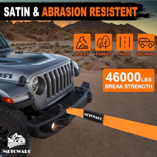 METOWARE Heavy Duty Tow Strap Offroad Recovery Kit - Image 3