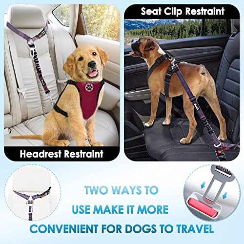 SlowTon Dog Seat Belt for Car, 2 Pack Dog Car Harness Seatbelt - Image 2