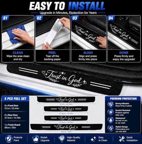 5PCS You are Enough Car Door Sill Protector, Leather Sill Stickers - Image 4