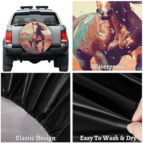 Spare Tire Cover Wild Horses Wheel Covers Protectors Waterproof Dust-Proof - Image 5
