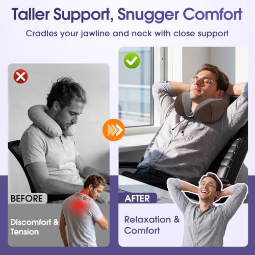 CloudBliss Memory Foam Travel Neck Pillow Airplane, 2 Pack - Image 6