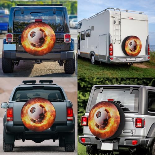 Soccer Spare Tire Cover 16in Spare Wheel Covers Tire Storage Cover - Image 6