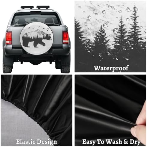 Rv Spare Tire Cover Wheel Mountain Bear Bird Tire Covers Wheel Protectors - Image 4