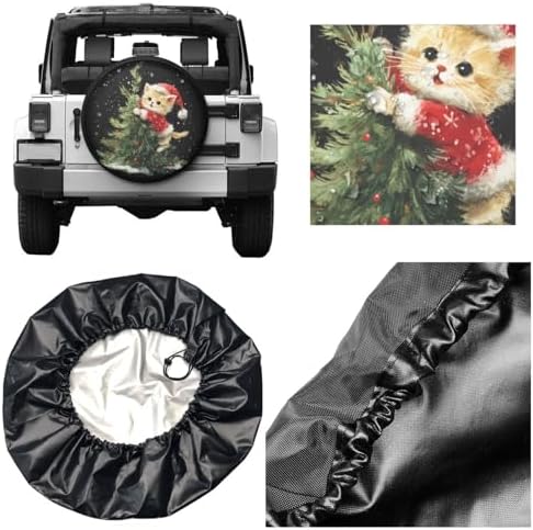 Christmas Tree Funny Cats Spare Tire Cover Universal - Image 5