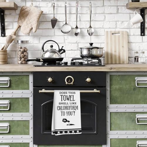 Funny White Kitchen Towels, Funny Joked Themed Waffle Hand Towels - Image 5