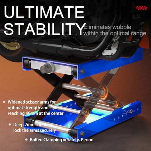 Aluminum Motorcycle Scissor Lift Jack, 1100LBS Heavy Duty - Image 3