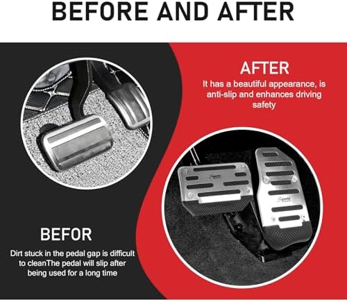 2 PCS Car Non-slip Pedal Pads Set, Alloy Brake Pedal Protectors, Accelerator - Image 4
