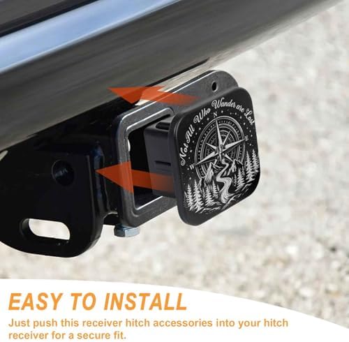 2 Inch Compass Mountains Trailer Hitch Cover Rubber Receiver Tube Plug Cap - Image 4