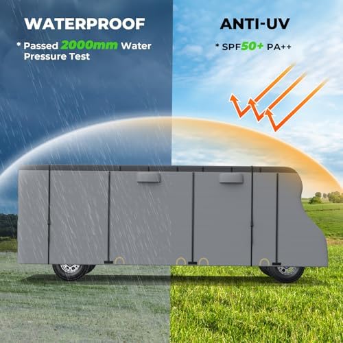 Class C RV Cover Set, Fonzier Heavy Duty 9 Layers RV Cover Fits 23-26FT - Image 3