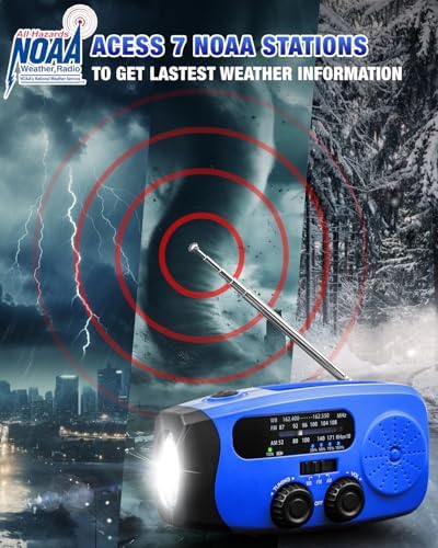 Hand Crank Radio with AM/FM/NOAA Weather Bands, - Image 4