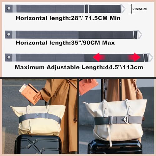 TOOVREN 2-in-1 Travel Belt for Luggage Straps Add a Bag Bungees Suitcase - Image 2