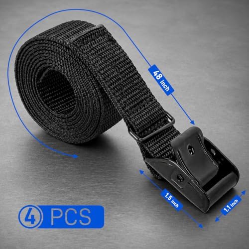 Lashing Straps 1" x 4 ft Cam Buckle Tie Downs, 100 lb, 4 Pack - Image 5