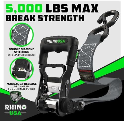 Rhino USA Heavy Duty Ratchet Tie Downs - Image 2