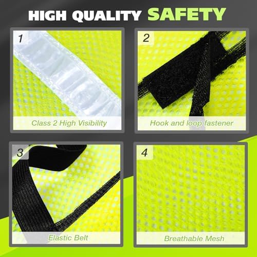 Jecery 60 Packs High Visibility Vest Safety Reflective Hi Visibility Mesh Vest - Image 3