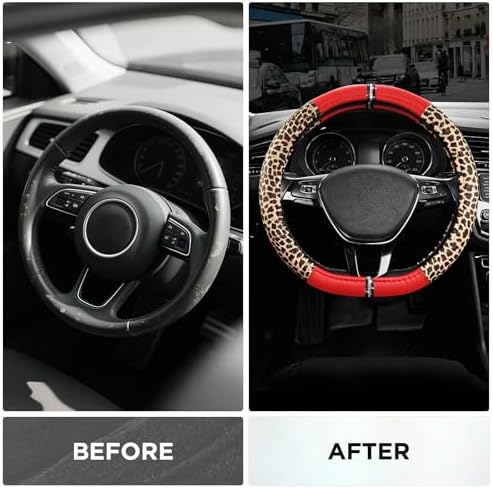 Road Comforts Leopard Steering Wheel Cover - Image 3