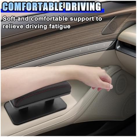 BDZMC Car Elbow Support Pad, Adjustable Height Side Booster Pad, PU Leather Car - Image 3