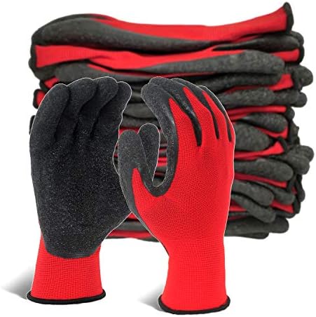 Evridwear Crinkle Latex Rubber Coated Safety Work Gloves by Evridwear