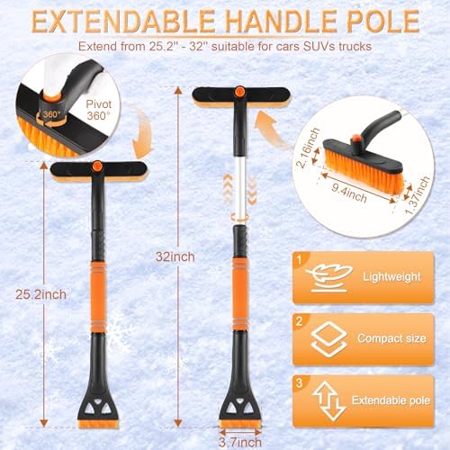 LivTee 32" Extendable Ice Scraper & Snow Brush - Image 3
