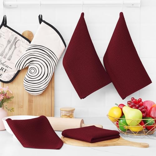 Homaxy 100% Cotton Waffle Weave Kitchen Dish Cloths 18-Pack - Image 6
