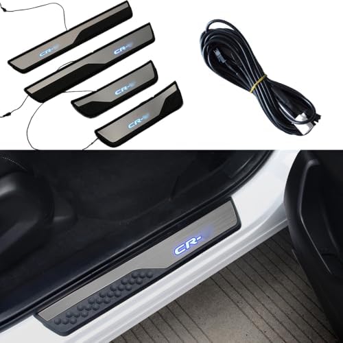 4Pcs LED Stainless Steel Car Door Sill Scuff Plate Guard Sills by CEBAT