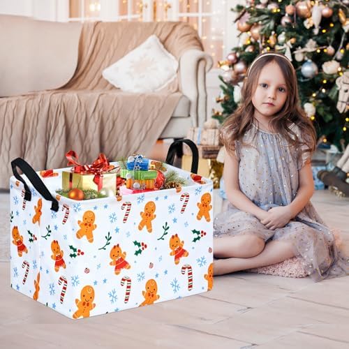 MAIZMZ Christmas Basket for Kids Gingerbread Santa Claus Snowman Storage - Image 4