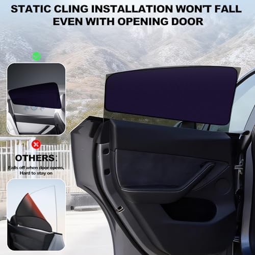 XCBYT 2020-2024 Tesla Model Y Window Shades, Static Cling 4 Pack - Image 6