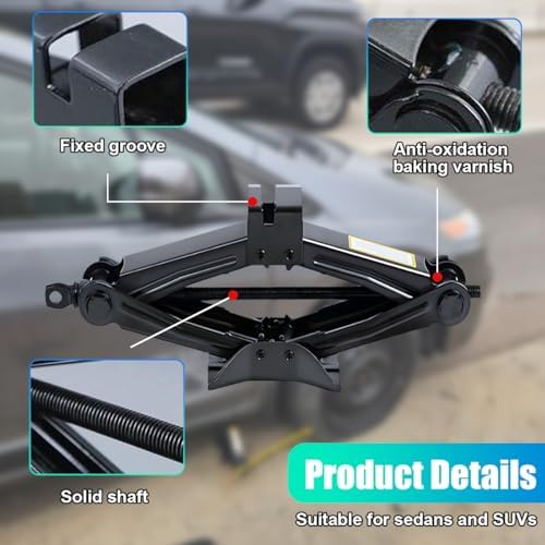 2PCS Car Scissor Jack Kit, - Image 3