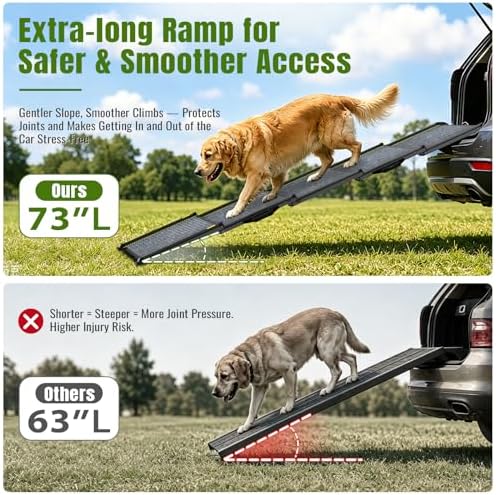 Dog Ramp for Car 73" Extra Long, Telescoping & Aluminum Dog Steps - Image 3