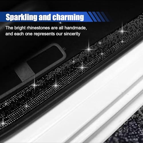 2PCS Bling Rhinestone Car Anti-Collision Adhesive Sticker Strip, Door Sill Strip - Image 4
