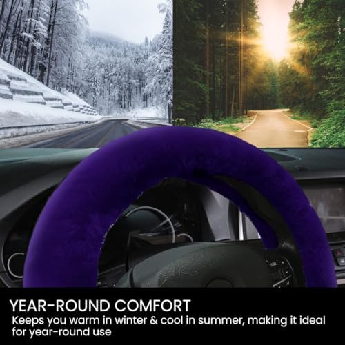 Andalus Brands Luxury Fluffy Car Steering Wheel Covers – Genuine Merino - Image 4