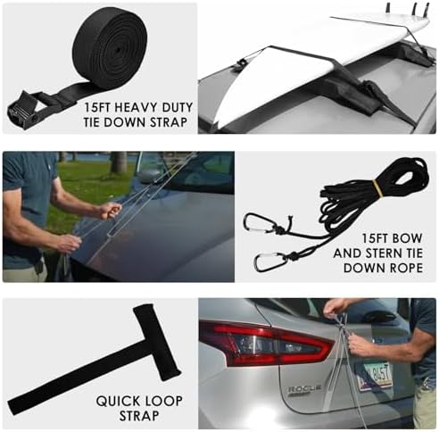 Soft Roof Rack Pads for Kayak Surfboard SUP Canoe, Universal Car Roof Rack - Image 5