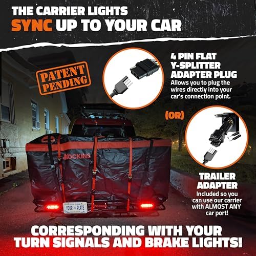 Mockins 70"x30"x6" XXL Folding Trailer Hitch Cargo Carrier w/ 500 Lbs. Cap - Image 2