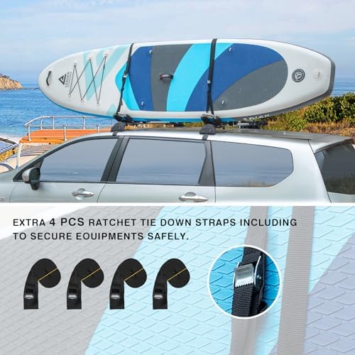 Leader Accessories Stainless Steel Folding Kayak Rack 4 PCS/Set J Bar Car Roof - Image 6