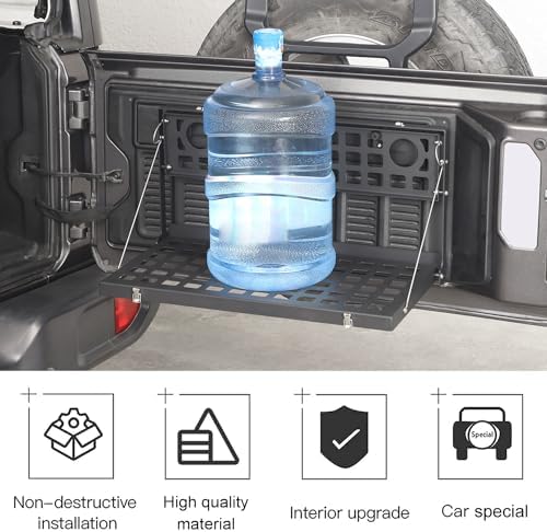 CheroCar for Jeep JL Tailgate Table Rear Foldable Cargo Shelf Aluminum Alloy - Image 4
