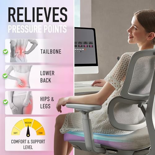 SUNROX Cooling Gel Memory Foam Chair Cushions, 2.6" Thick U-Shaped Dual-Layer - Image 5