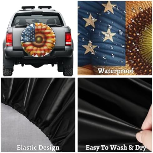 Sunflower Spare Tire Cover 15in Spare Wheel Covers Tire Storage Cover - Image 4