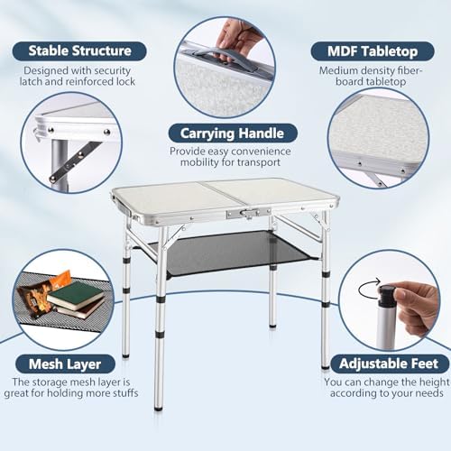 YihuiKo Folding Picnic Table, Small Camping Table - Image 4
