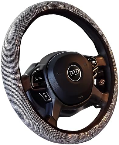 White Bling Women Steering Wheel Cover - Image 4