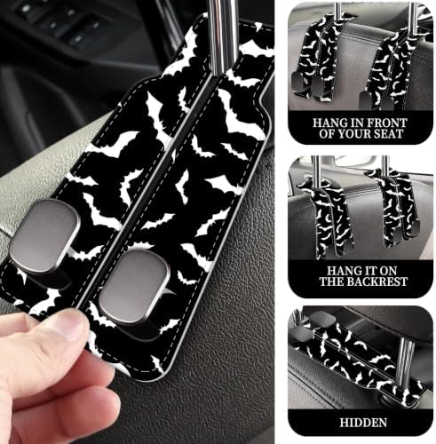 PU Leather Car Seat Hook, Storage Headrest Hanger, Cute Car Backseat Organizer - Image 2