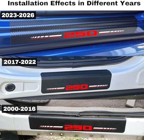 Car Door Sill Protectors for Ford F-250 F250 Super Duty（RED, Fit for F250） - Image 2